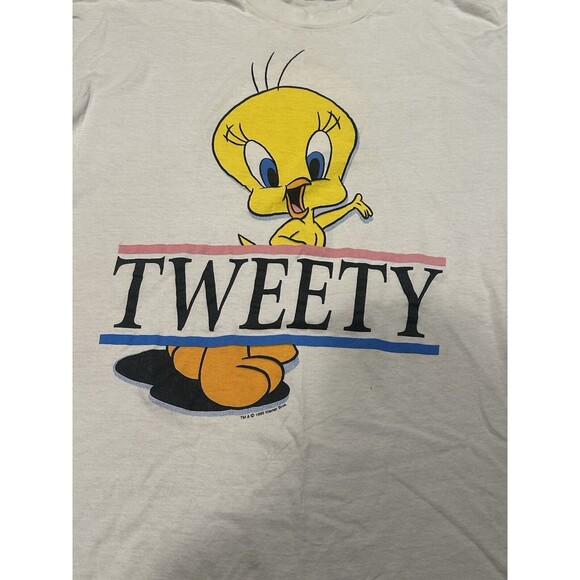 VTG Tweety Bird Shirt Adult L Looney Tunes Sailor Single Stitch 90s SEE PHOTOS - Picture 3 of 16